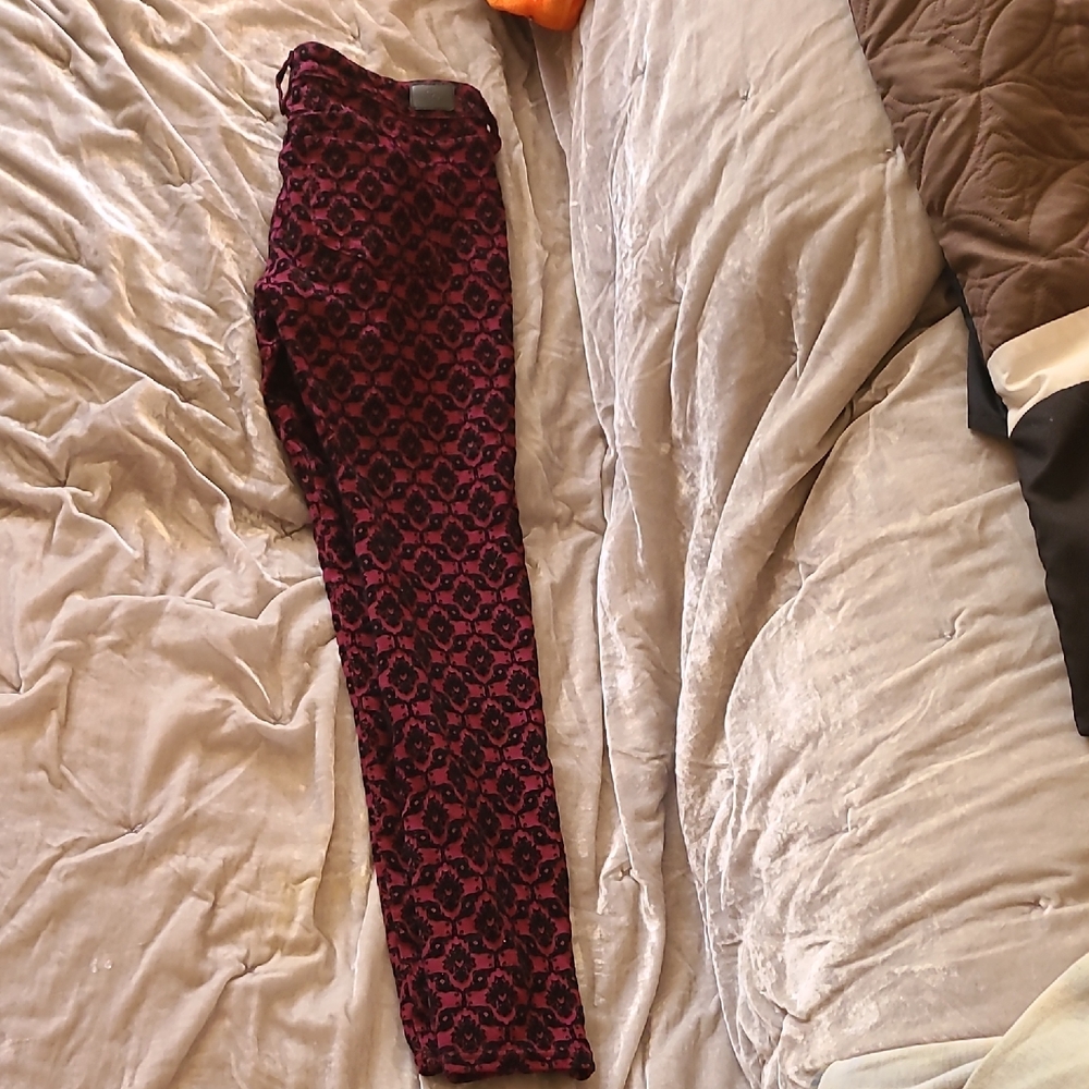 Red and Black Patterned Pants